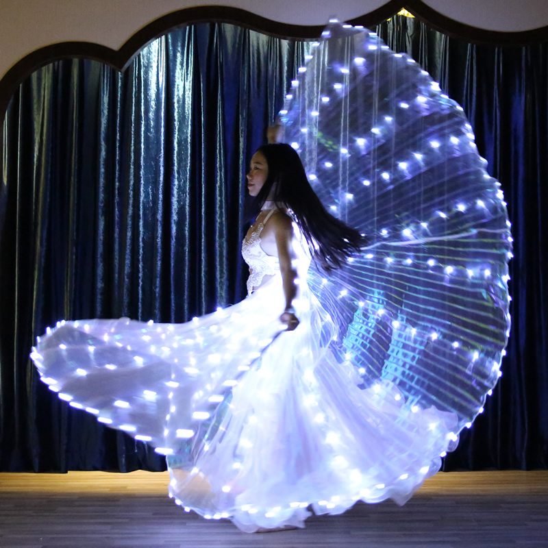 Light Up 316 Leds Belly Dance Isis Wing For Ladies Led Dance Cape or Capes With Telescopic Stick Light Up 316 Leds Belly Dance Isis Wing For Ladies Led Dance Cape or Capes With Telescopic Stick